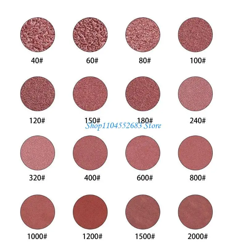 Y6GD 5 Inch 8-Hole Sanding Disc Aluminum Oxide Flocking Back Sandpapers for Sanders