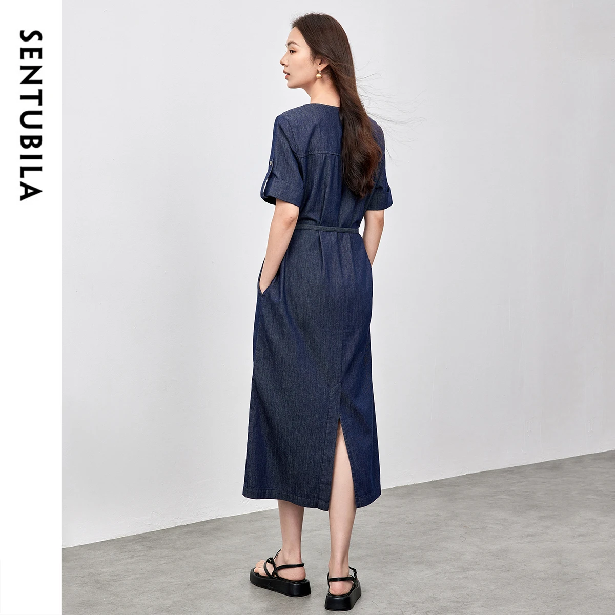 cute plus size summer dresses South Coast Textured Denim Dress M