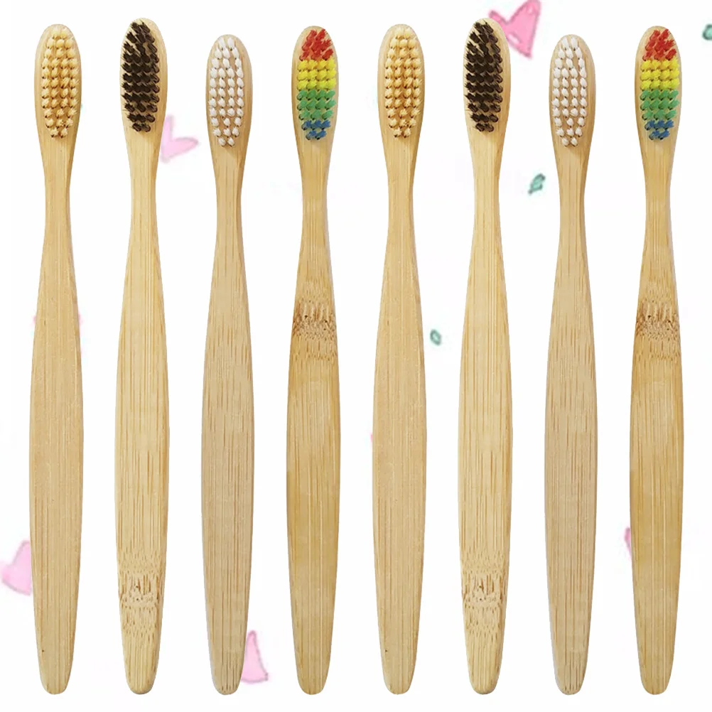 

20Pcs Bamboo Toothbrush Eco-Friendly Wooden Brush with Colorful Bristles Absorbent Dry Fast Perfect for Daily Oral Care