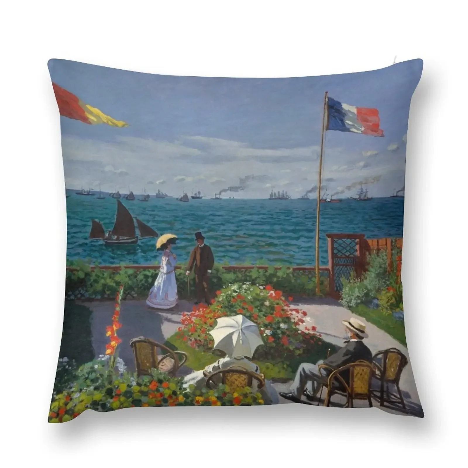 

Vintage Claude Monet Sainte Addresse 1866 Fine Art Throw Pillow Pillow Cases Decorative Pillowcases Cushion Covers Sofa pillow