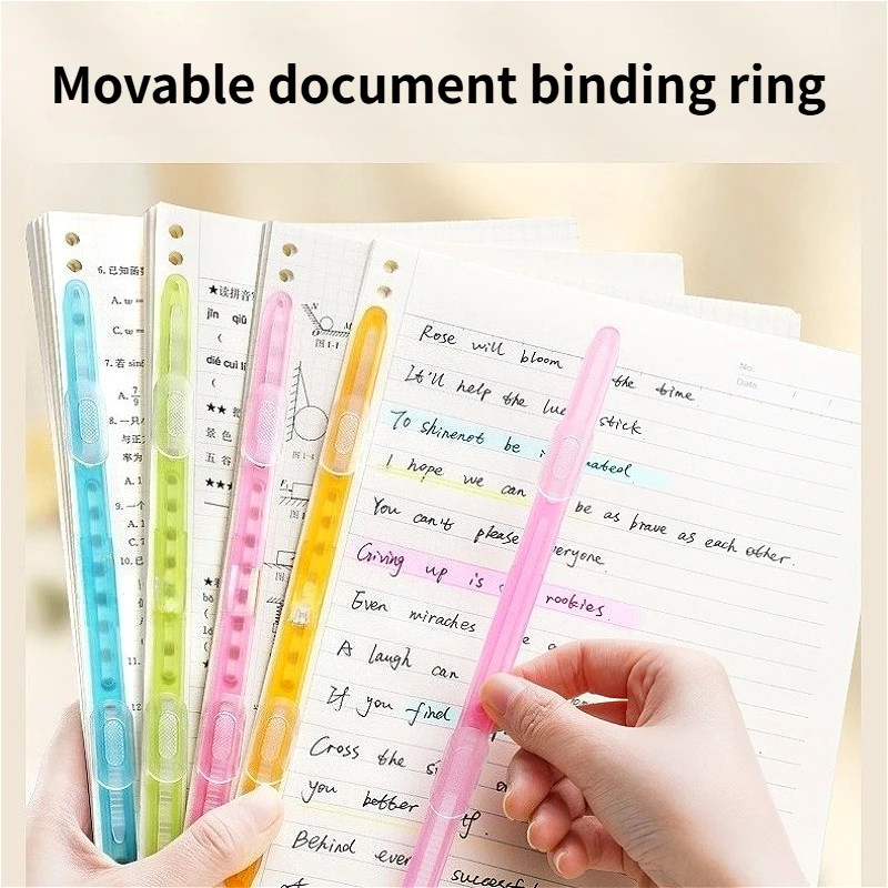 6Pcs 2-Hole Binder Clips Random Color File Organizer Student Test Paper Binding Office School Doc Sort Stationery Storage Tools