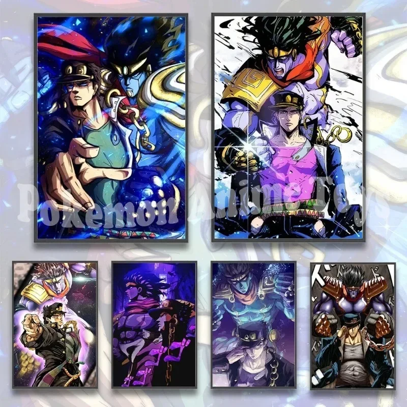 Anime JOJO Bizarre Adventure Self-adhesive Poster Figures Home Decoration Painting Wall Art Computer Room Jotaro Kujo Wallpaper