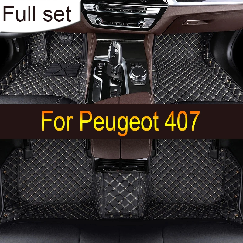

Автомобильные коврики на заказ для Peugeot 407, 2004, 2005, 2006, 2007, 2008, автомобильные роскошные кожаные коврики с полным покрытием для мужчин и женщин