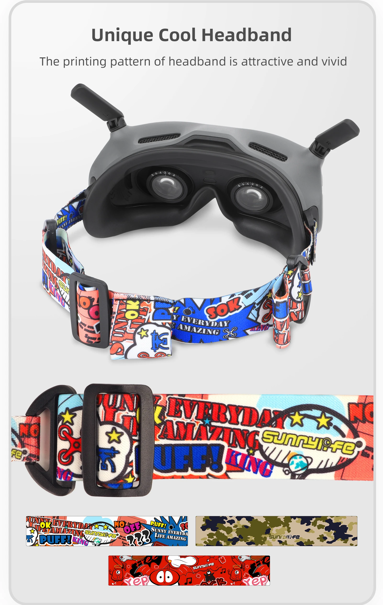 Colorful Headband Soft Elastic Head Strap Adjustable for DJI Avata Goggles 2/FPV Goggles V2 Glasses Accessories