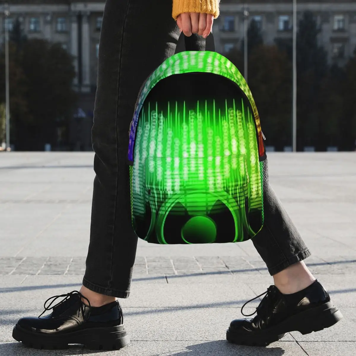 LED Sound System Colorful Backpack Student BookBag Children School Bag Laptop Shoulder Bags for Men Women