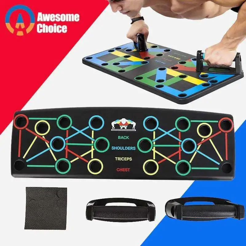 9 in 1 Push Up Board with Instruction Print Body Building Fitness Exercise Tools Men Women Push-up Stands for GYM Body Training