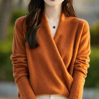 Women's Knitted Cashmere Sweater 100% Merino Wool Thickened Top Loose Long Sleeve Clothing Warm For Autumn And Winter YYY2442 - Image 4