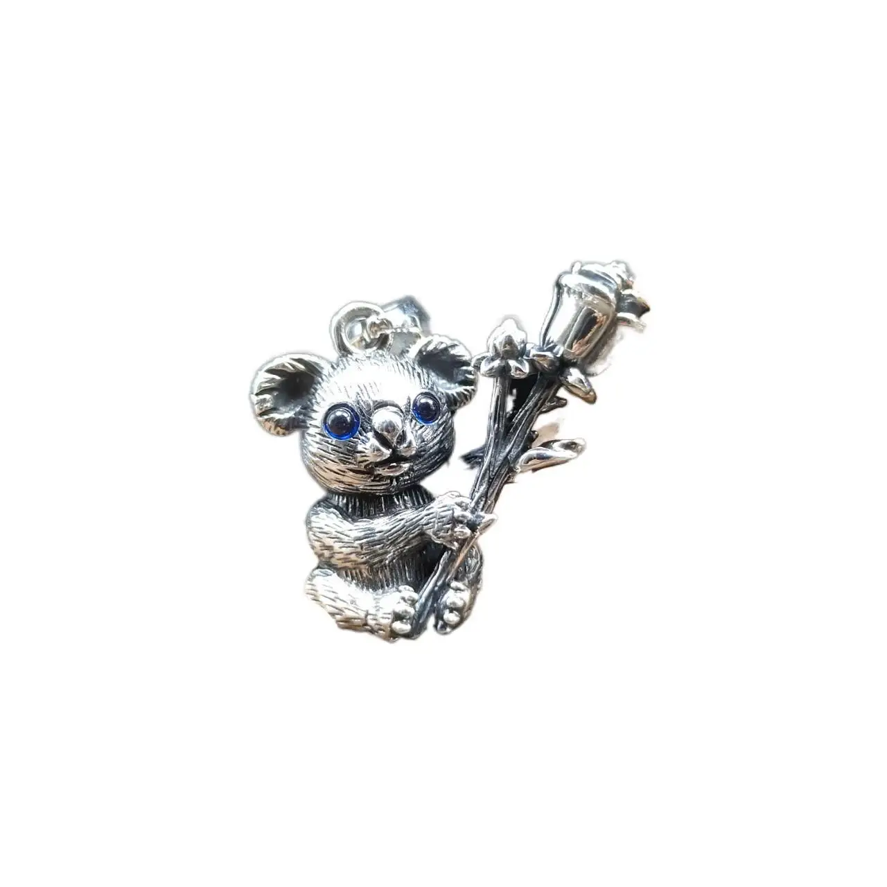 

The latest handmade solid 925 sterling silver cute koala hug koala thorns rose men's and women's pendant