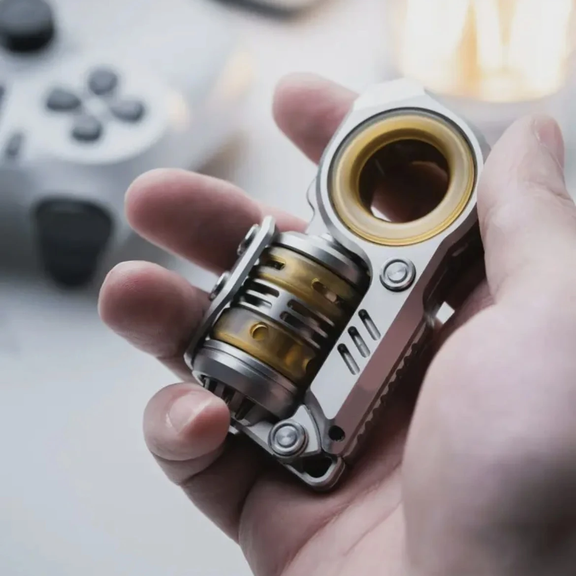 GobiggeR Sinian PEI diapasón de acero inoxidable Fidget Slider empujando huevo antiestrés TDAH EDC Fidget Spinner juguetes