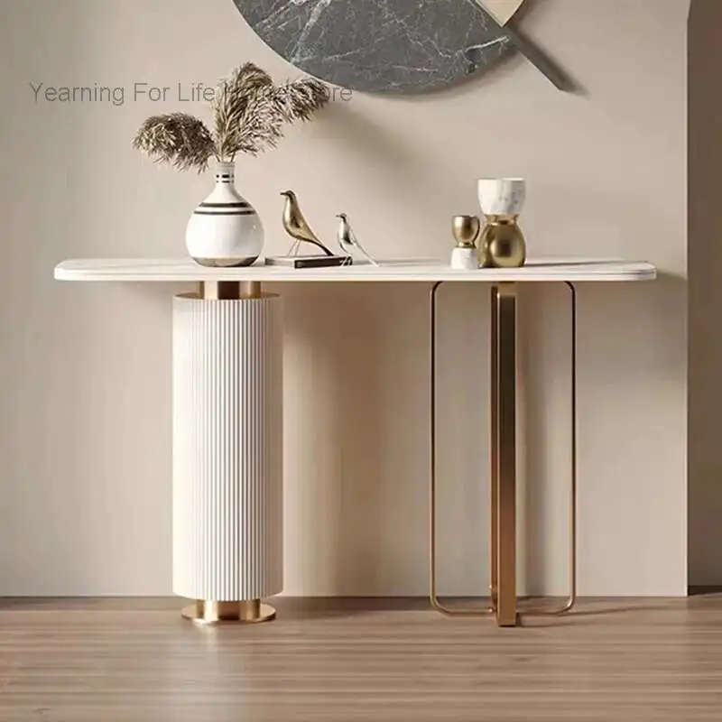 

Modern Midcentry Console Table Nordic Metal Entrance Lobby Console Table Luxury Hallway Wohnzimmer Tisch Living Room Furniture