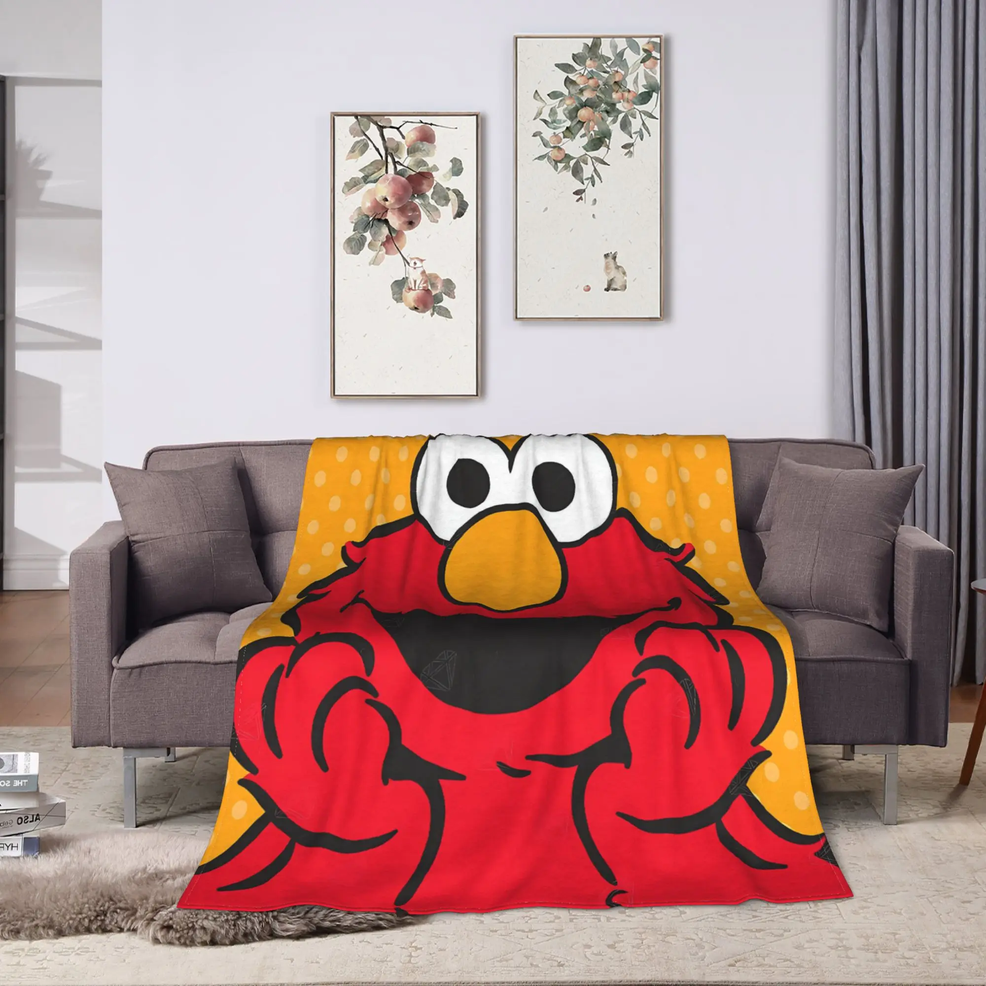 Elmo Sesames Streets Cartoon Blanket Quality Soft Warm  Bedding Throws Winter Camping Couch Chair Print Bedspread