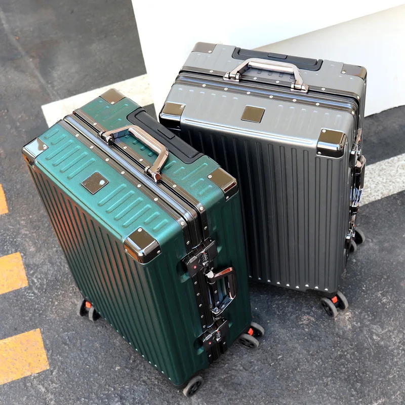 Aluminium Frame Suitcase Large-capacity Trolley Case Strong And Durable Password Cabin Bag Thickened PC Suitcase 20/22/24/26/28