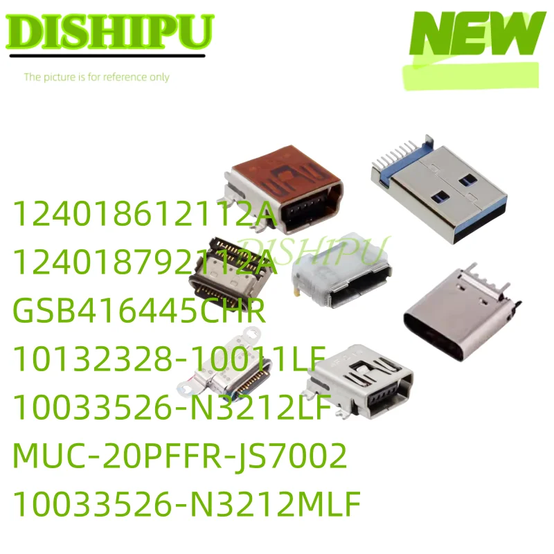 10 PCs GSB416445CHR USB connector MUC-20PFFR-JS7002 10132328-10011LF 10033526-N3212LF 10033526-N3212MLF 124018612a 124018792112A