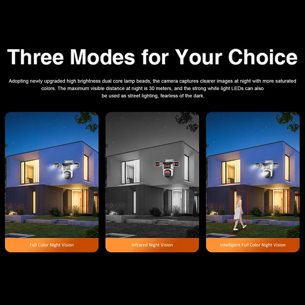 Vstarcam 4K 8MP PTZ IP Camera 4 Lens 4-Screens 10X Zoom Outdoor Smart Tracking WIFI Camera Video Surveillance Waterproof Camera