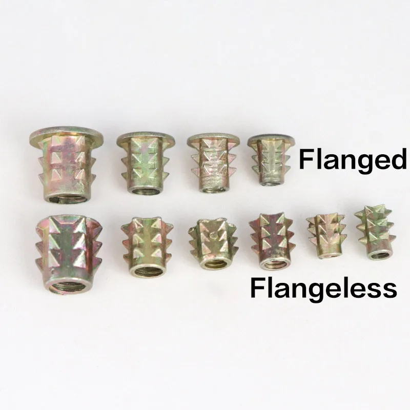 Zinc Alloy Spiked Nuts for Pre-Embedded Wooden Boards, Spike Nuts for Furniture Connection, M4 M5 M6 M8