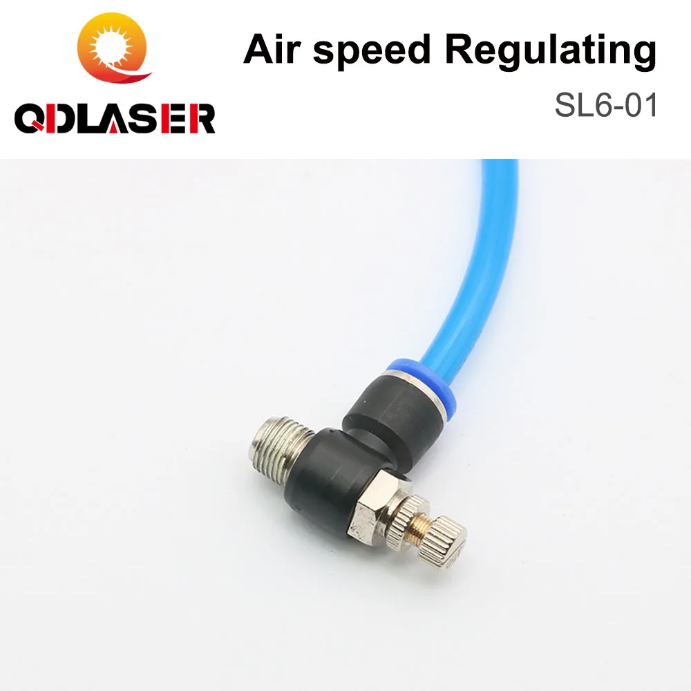 QDLASER Laser Pneumatic Joint Parts SL6-01 Fast Connection Pneumatic Fitting Air Speed Regulating Valve Throttle Valve