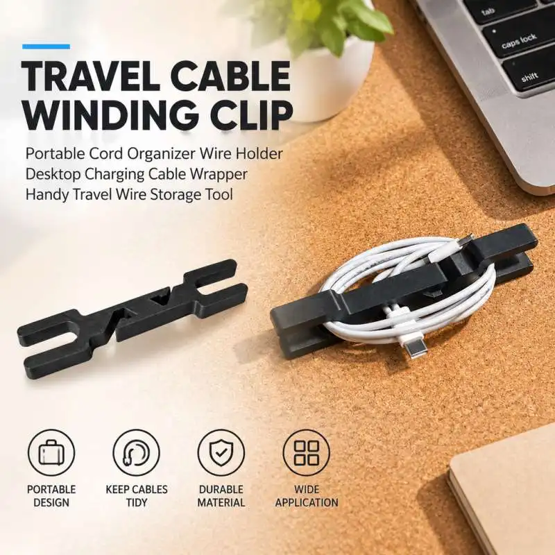 Portable Travel Cable Organizer Clip Handheld Cord Winder Wire Keeper For Charging Cables Travel Bag Wire Arrangement Tool