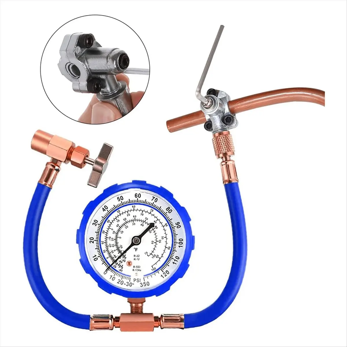 ABFW 5Pack BPV-31 Piercing Valve Line Tap Valve Kits Adjustable for Air Conditioners HVAC 1/4 Inch,5/16 Inch,3/8 Inch Tubing