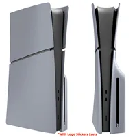 Accesorios de decoración DIY, placa frontal reemplazable, paneles de carcasa lateral gris del 30 aniversario con pegatina de logotipo para consola PS5 Slim