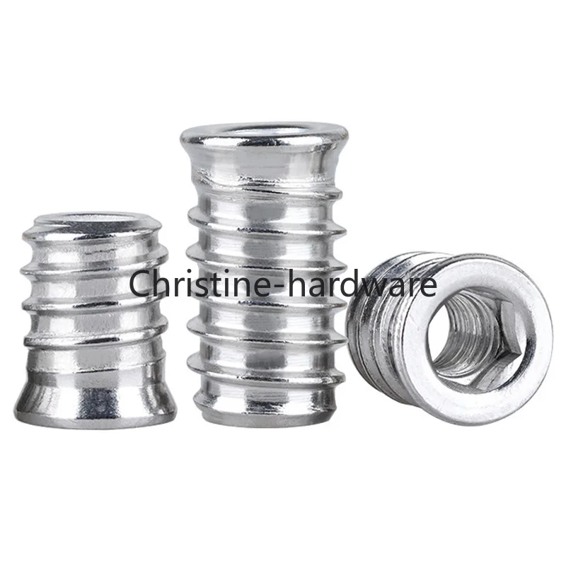 M3-M10 304 Stainless Steel Hexagonal Countersunk Head With Internal&External Teeth Embedded Furniture Nuts Wood Furniture Nuts