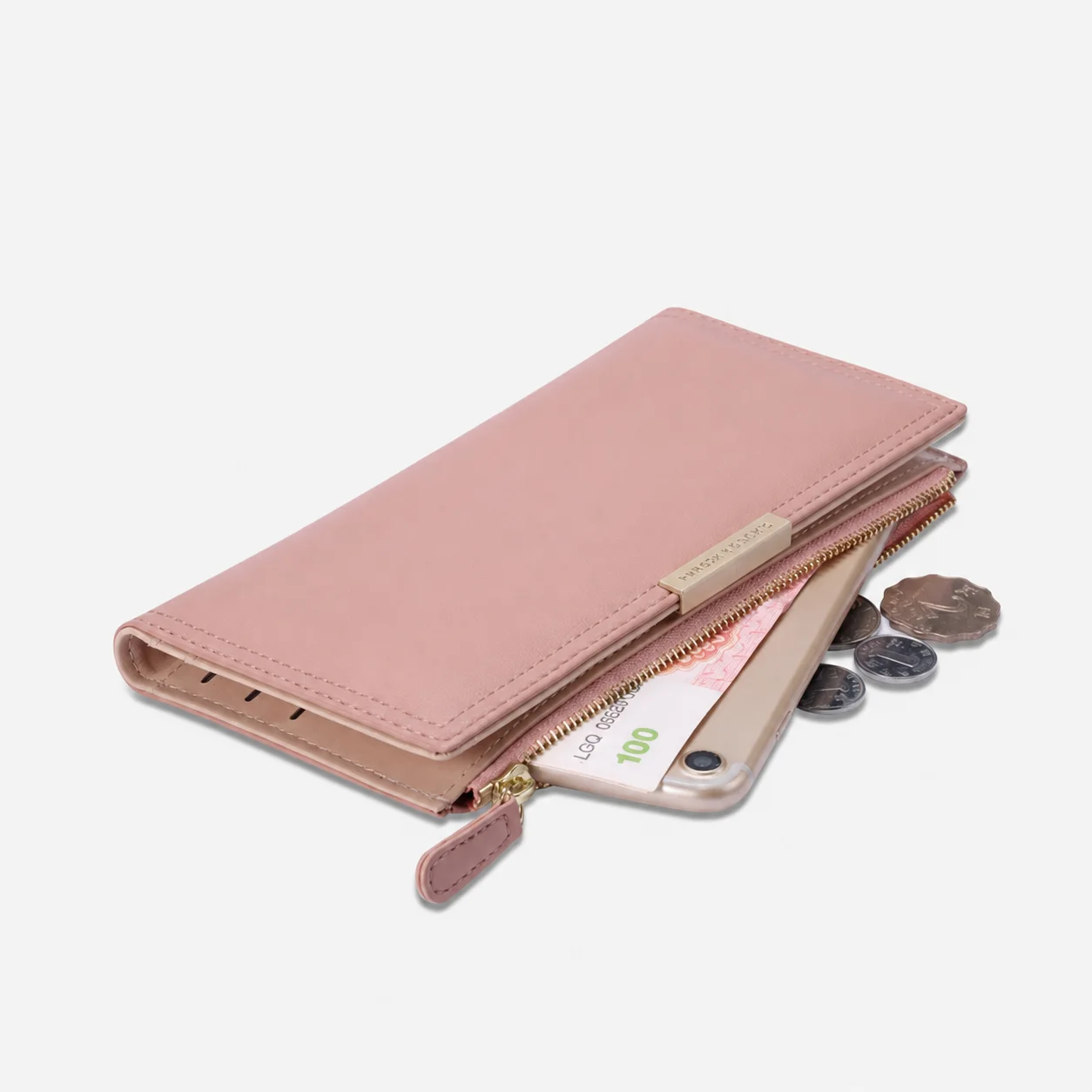 Women'S Clutch Wallet Water Resistant Pu Leather Wallet Long Bifold Wallet Bifold For Handbag Storage Shopping Women