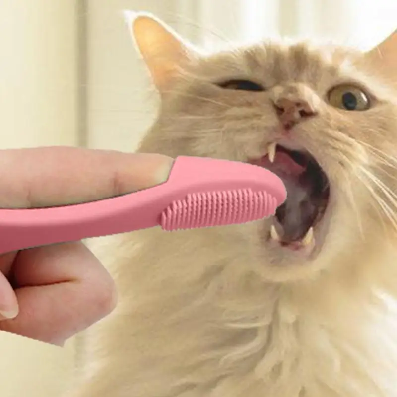 Cat Chin Brush Soft Silicone Grooming Chin Scrubber Non-Slip Multifunctional Finger Pet Supplies Cleaning Brush for Cats & Dogs