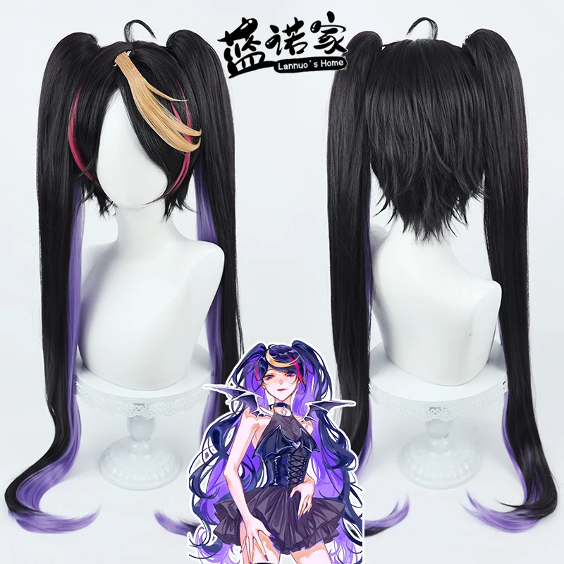 Virtual YouTube Vtuber Shu Yamino Cosplay Wig Halloween Carnival Party Props Synthetic Hair Heat Resistant Fiber + Wig Cap