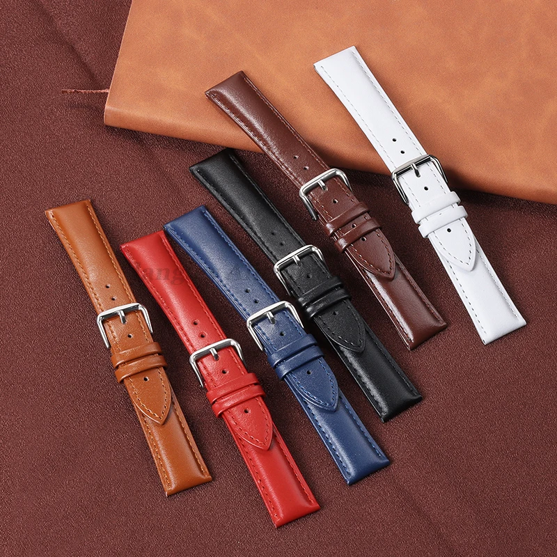 12/13/14/15/16/17/18/19/20/21/22/23/24mm Leather Watch Strap for Huawei Watch Gt5/Gt4/Gt3 Wristband Men Women Universal Bracelet