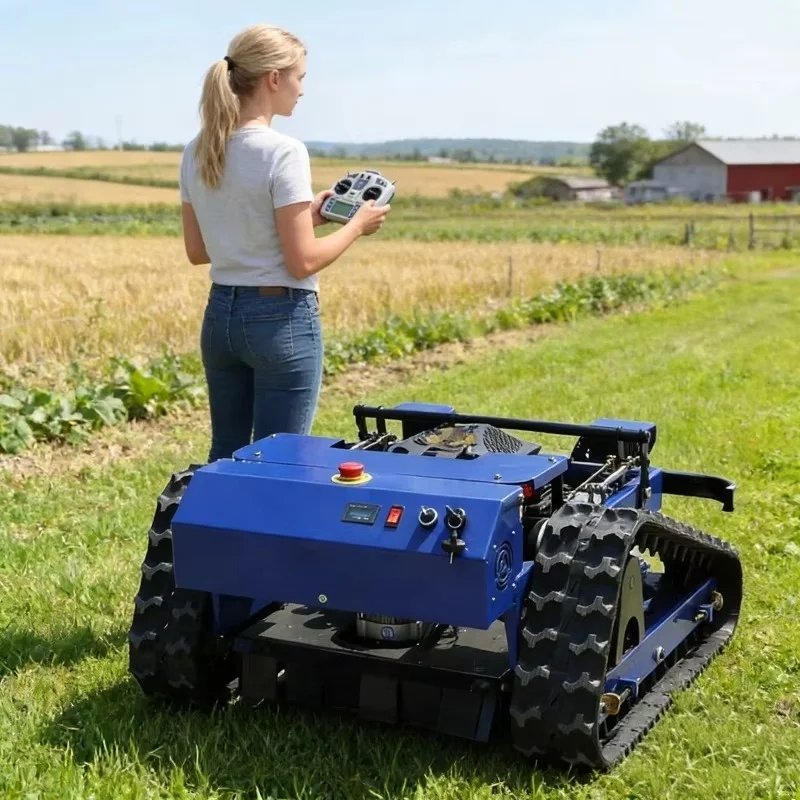 Compact structure Remote control crawler mower Self-propelled, cutting height 150mm