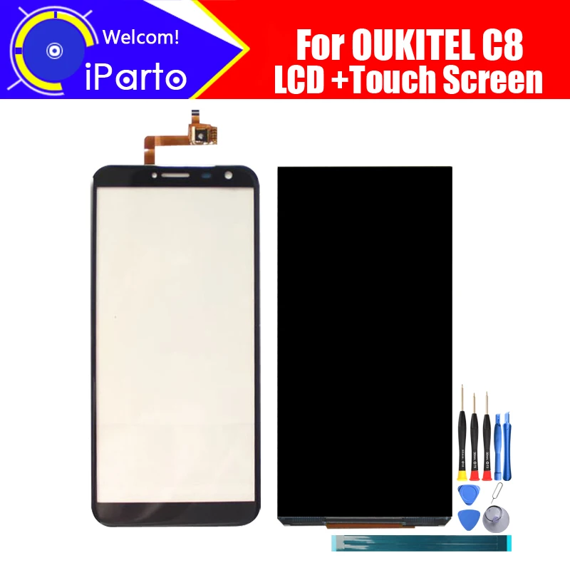 5.5 inch OUKITEL C8 LCD Display+Touch Screen 100% Original Tested LCD+Digitizer Glass Panel Replacement For OUKITEL C8