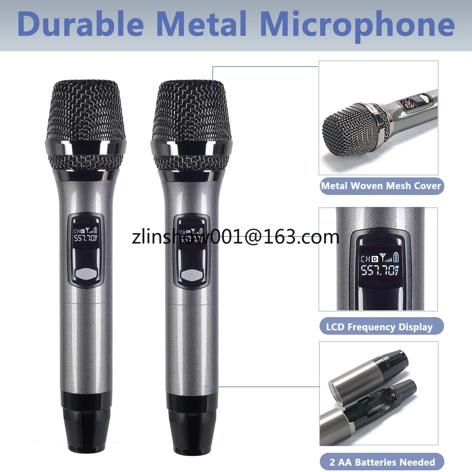 Best 4 Channel Wireless Microphone Mic Cordless 4 Headset Handheld And 1 Receiver For Karaoke/Speech/Teaching