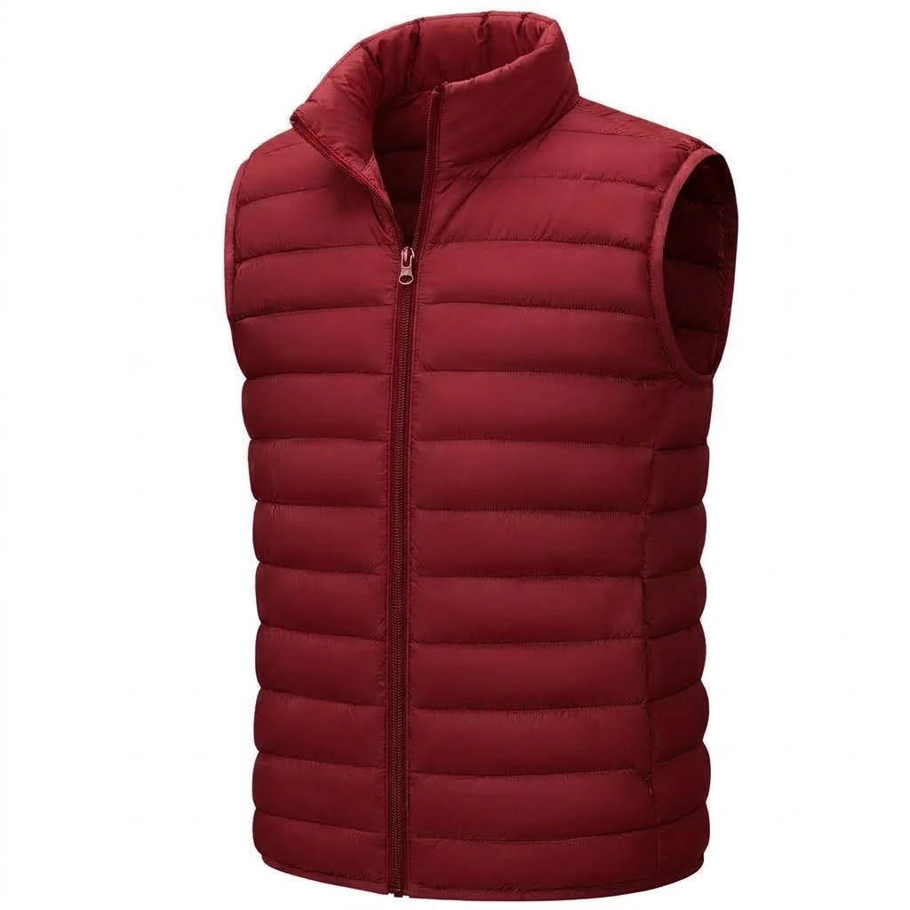 Autumn Mens Winter Lightweight Gilet Sleeveless ZipUp Outerwear Stand Collar Warm Quilted Outdoor Tour WindResistant Waistcoat