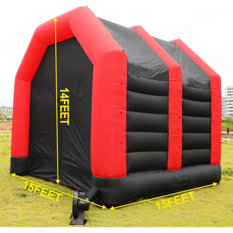 Red Inflatable Night Club Event Party Tent Large Square Gazebo for Backyard/Outdoor Events Birthday Raves Dance Floor Yard Party