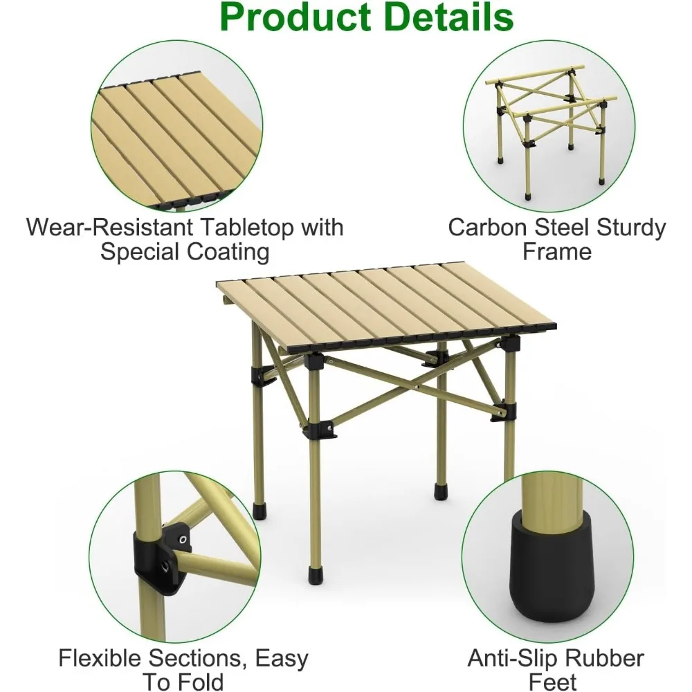 Camping Table Foldable Table, Portable Camp Table for Outdoor,Folding Camping Table with Carry Bag, Lightweight Upgraded Carbon