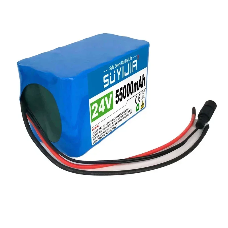 6S3P 18650 24V 55000mAh Lithium Battery Pack Rechargeable Li-ion Cells W/ BMS for 25.2V E-bike Moped Electric Scooter Bicycle