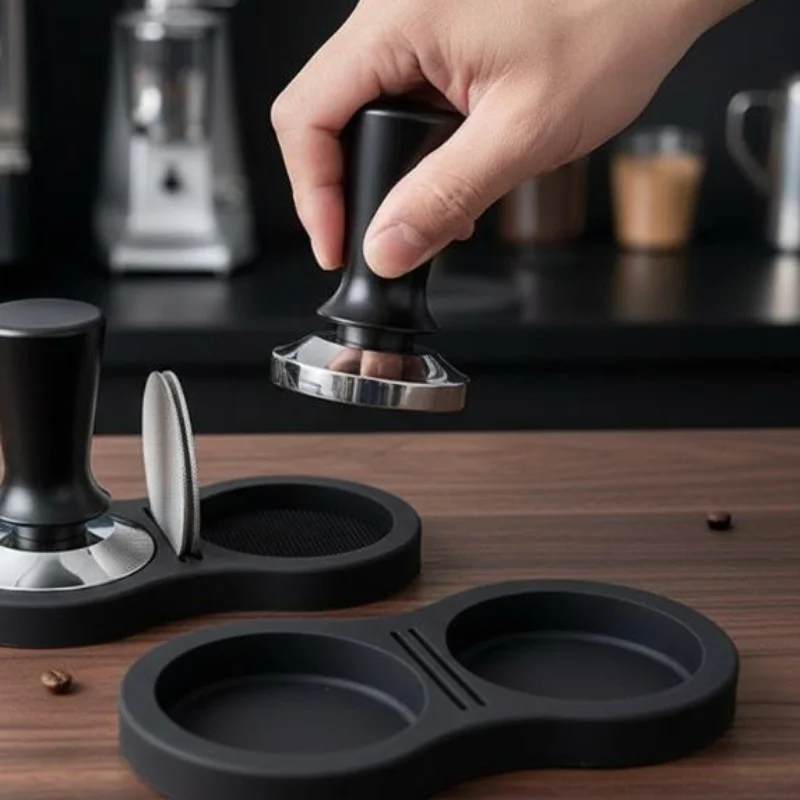 Silicone Coffee Tamper Mat Station Stand Portafilter Holder 8-Shaped Support Base Fit 51/53/58MM Barista Espresso Accessories
