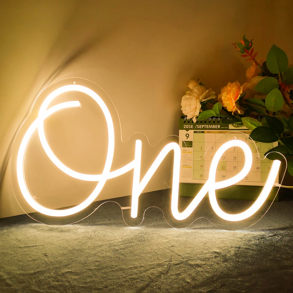 Imagem -03 - Número Led Neon Sign For Babys Birthday Party Decor Luz Regulável Alimentado por Usb Casa Bar Decoração de Parede ° Aniversário