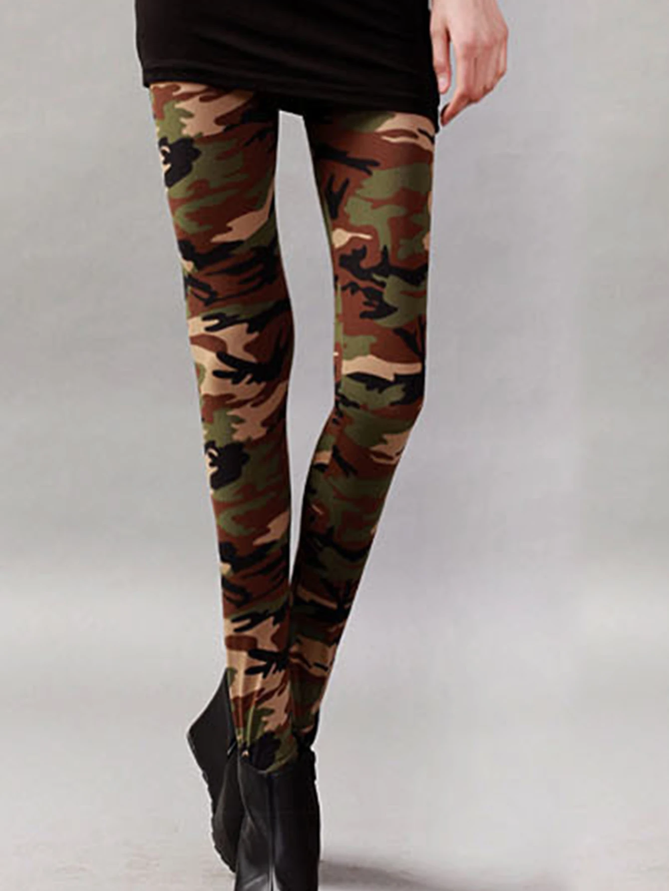 Spring And Autumn New Personality Camouflage Army Style Nine Pants Female Korean Version Fashion Milk Silk Tights Leggings