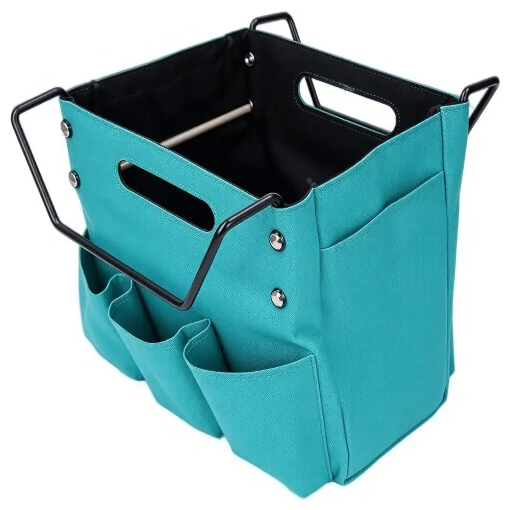 Oxford Cloth Material Ladder Tool Pouch 5 External Pockets 20KG Capacity Tool Storage Bag Portable Compact Folding Design