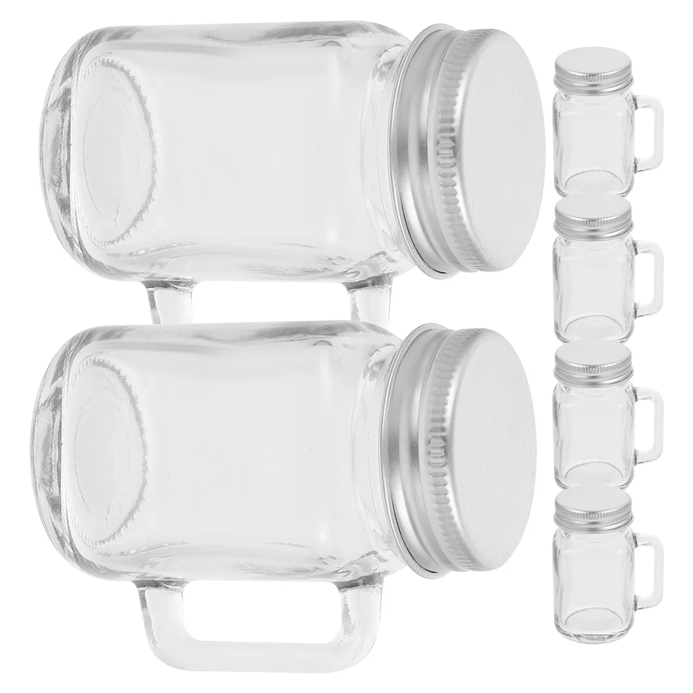 

6 Pcs Mini Mason Cup Glass Jam Bottles Water Cute Spice Jars Clear Honey Airtight