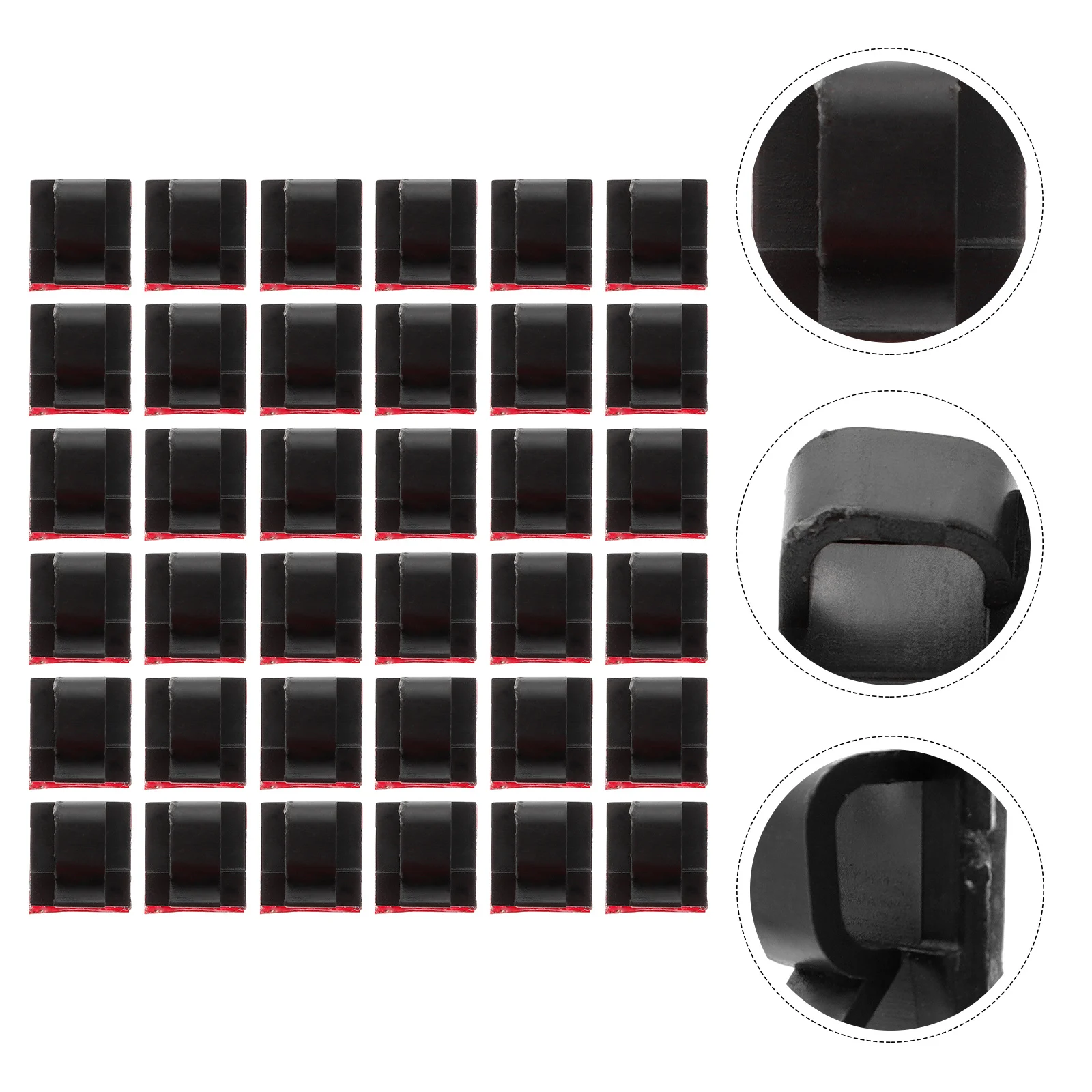 

50 Pcs Cord Clips Wire Fixer Cable Self Adhesive Organizer Clamp Holder Black Small