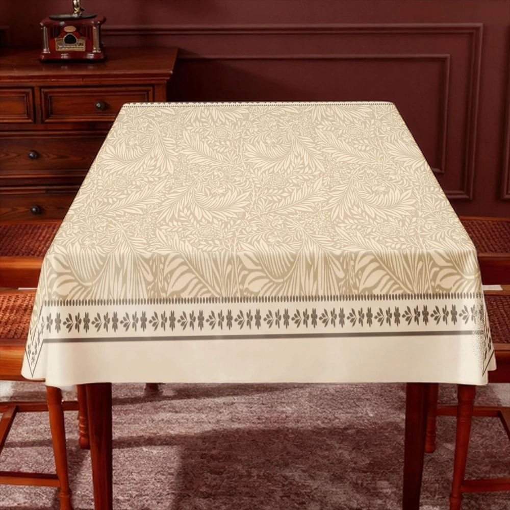 VIKAMA Retro Cartoon Dachshund Puppy Tablecloth, Anti-spill Heat Resistant Boho Pet Lover Dining Cover