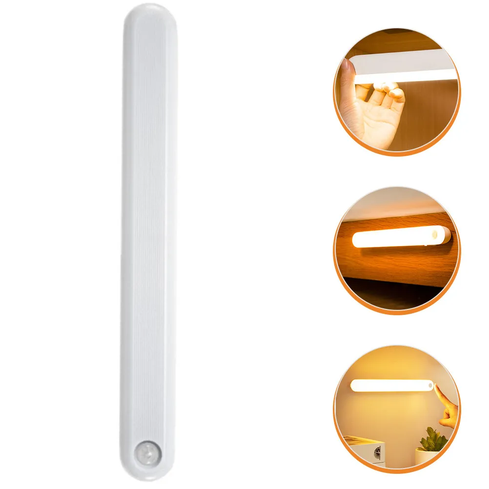 

USB Rechargeable Closet Light Sensor Night Lamp for Bedroom Bathroom Nursery with Human Body Detection Warm Yellow Glow Plastic