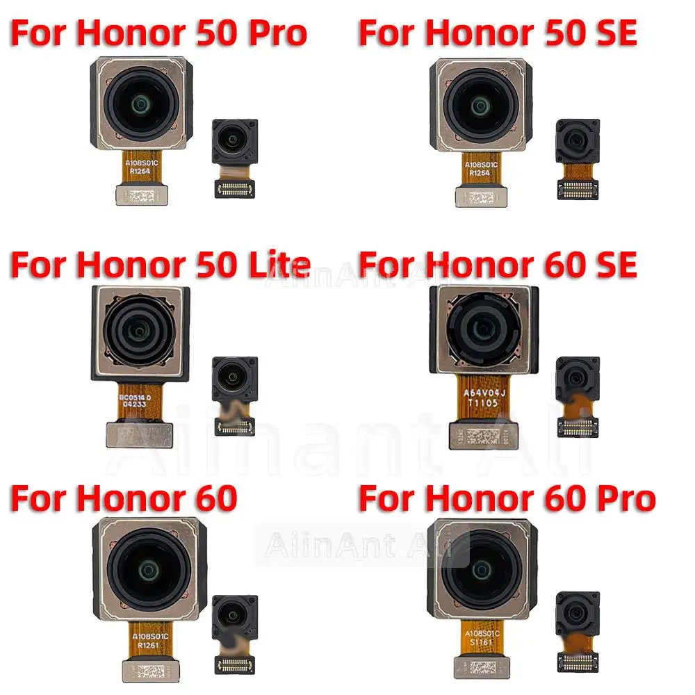 AiinAnt Camera For Huawei Honor 50 60 Lite Pro SE 50SE 60SE Rear Main Back / Top Front Camera Flex Cable Phone Repair Parts