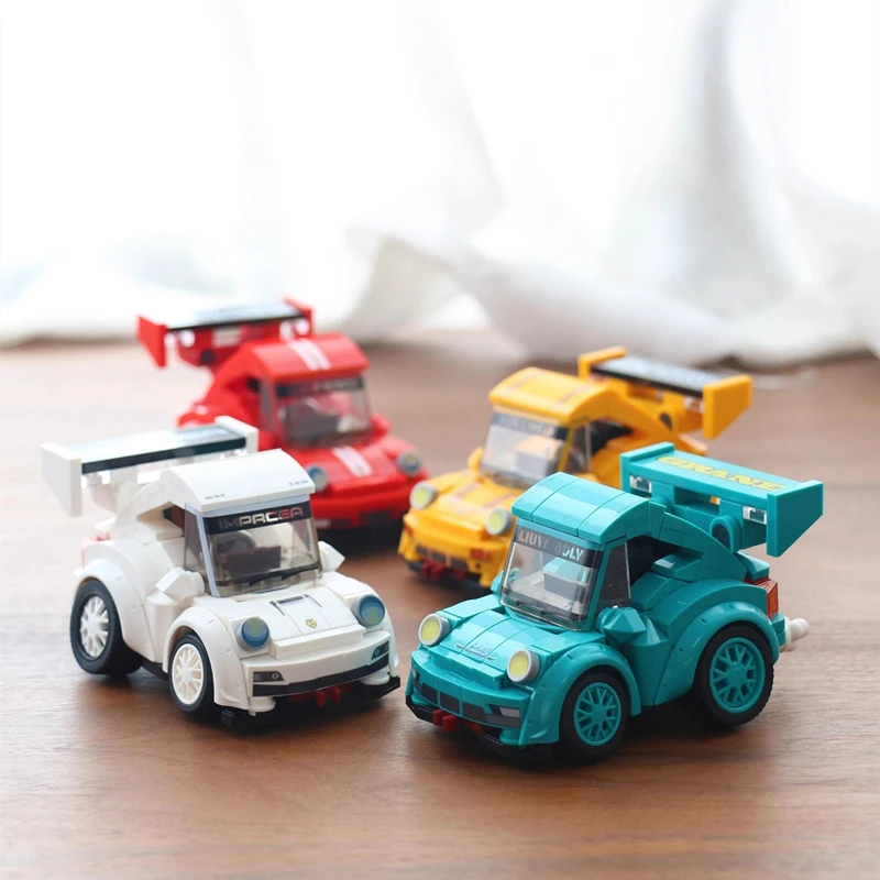 Genuine SEMBO car building blocks Kawaii Q version racing model small particle assembled toys birthday gift collection ornaments