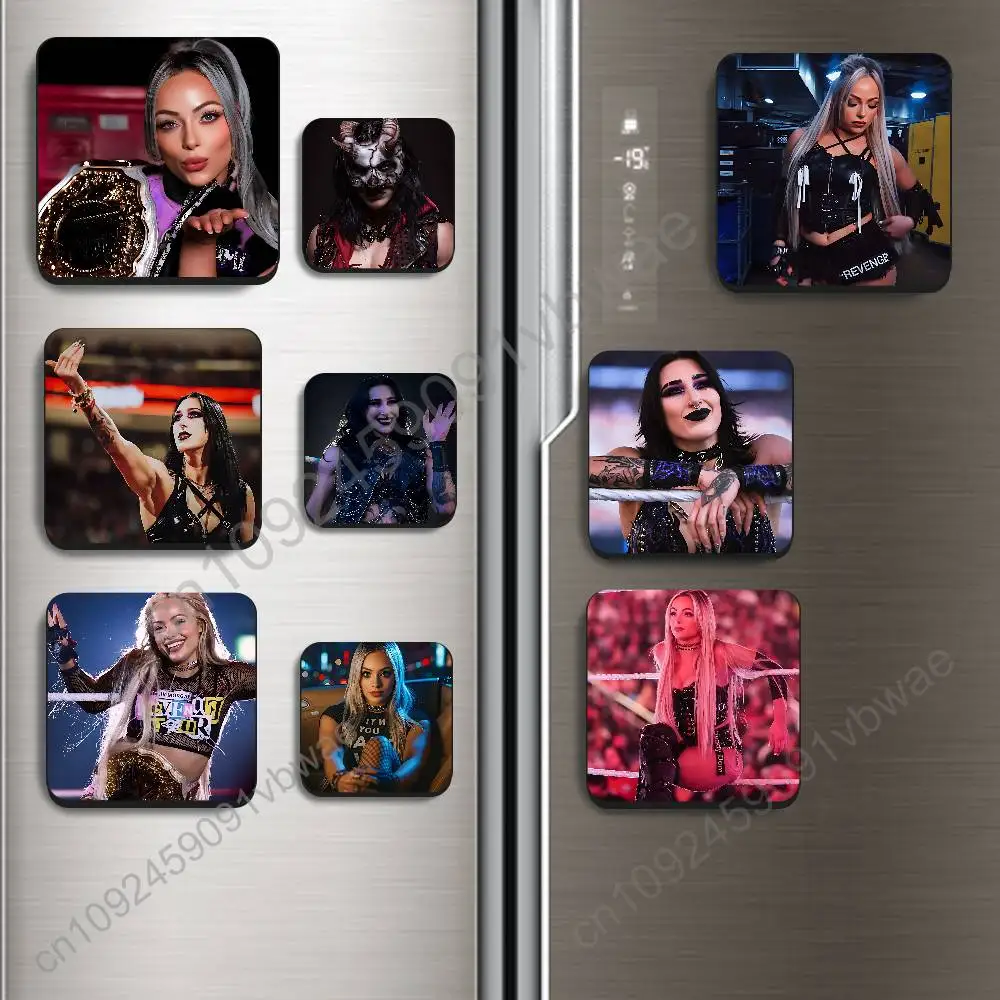 

The strongest woman Rhea Ripley Liv Morgan Best-Selling Strong Magnetic Fridge Magnets Adhesive to Metal Surfaces Leaves