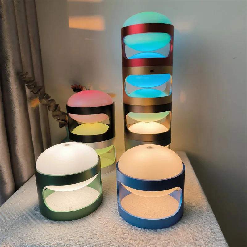 New Arrival Aluminum rechargeable KD27 KD28 table lamp touch dimmable RGB atmosphere night light