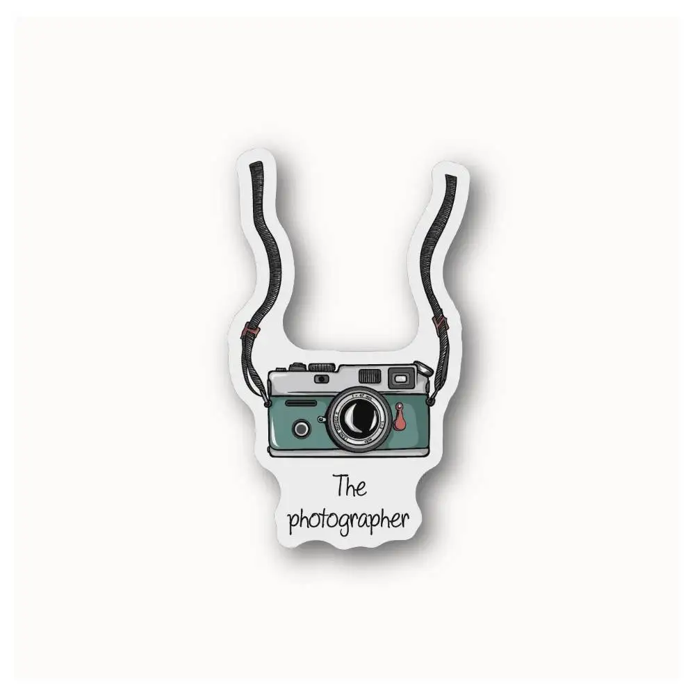 Les autocollants imperméables "Photographe avec appareil photo" pour décorer les vitres de voitures, les motos et les ordinateurs.