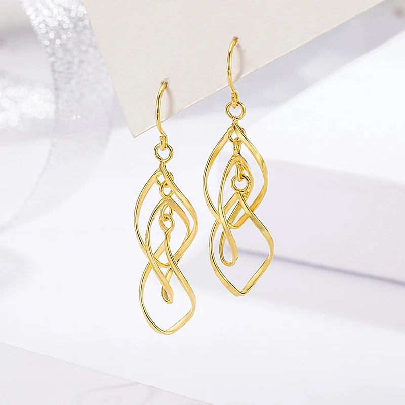 Personality Twist Tassel Earrings for Women Fashion Temperament Super Fairy Three Line Surround Earrings Party Jewelry KOFSAC