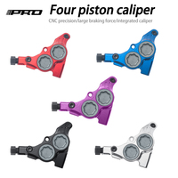 IIPRO Flat Mount Hydraulic Disc Brake Caliper 4-Piston for Road Bike, MTB & Flat Bar Bicycle Upgrade Kit, Multiple Colors